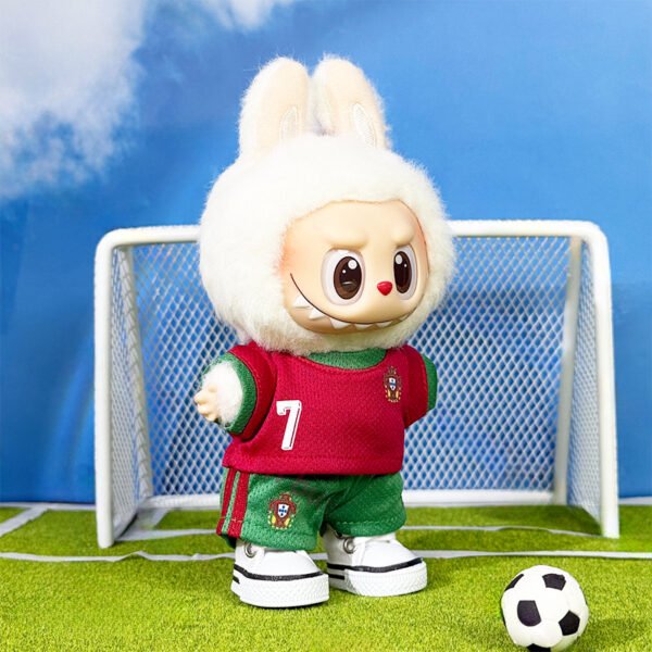 ⚽ POP MART Labubu – Cristiano Ronaldo-Inspired Soccer Outfit (15–18cm Edition) - Image 2