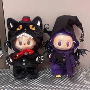 POP MART Labubu – Halloween Witch & Black Cat Costume Set (15–18cm Edition)