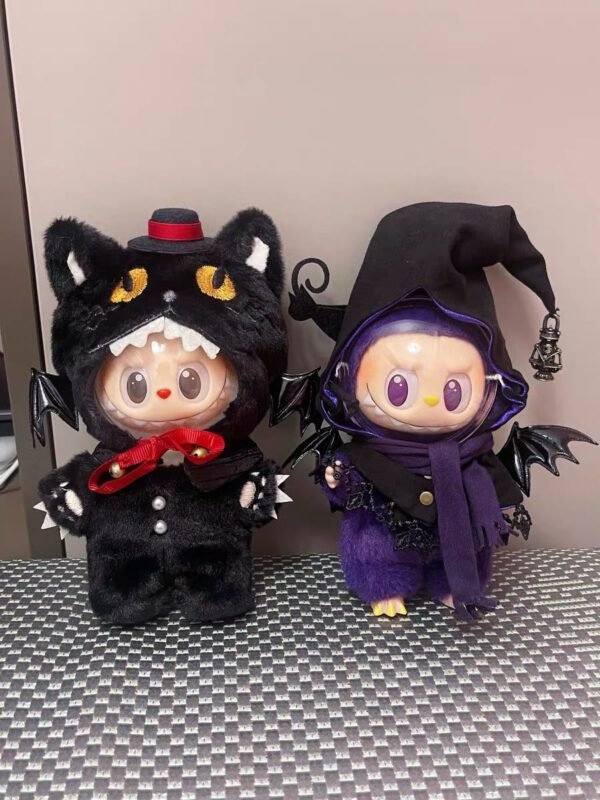 POP MART Labubu – Halloween Witch & Black Cat Costume Set (15–18cm Edition)