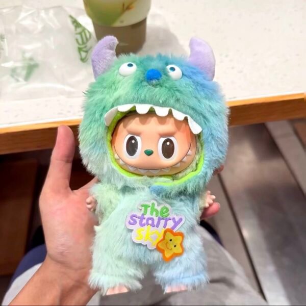 💙 Pop Mart Labubu × Monsters University Sulley Outfit 💜 (15–18cm Edition)