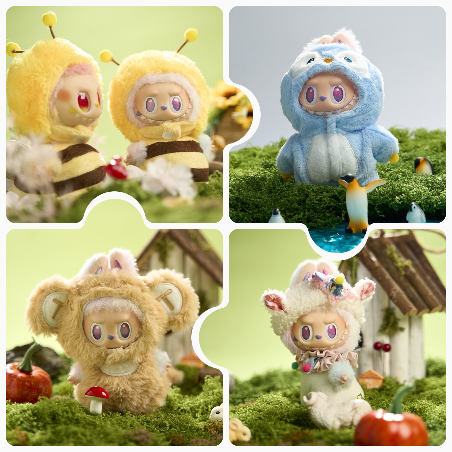 🐝🐧🐒🐑Pop Mart Labubu × Nature Friends Outfit Series (15–18cm Edition)
