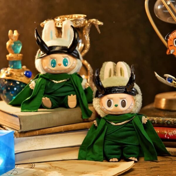 🐍 POP MART Labubu – Loki-Inspired Outfit Set  (15–18cm Edition)