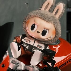 🏁 POP MART Labubu – Red & Black Racing Suit Set (38cm Edition)