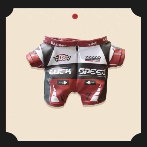 🏁 POP MART Labubu – Red & Black Racing Suit Set (38cm Edition) - Image 2